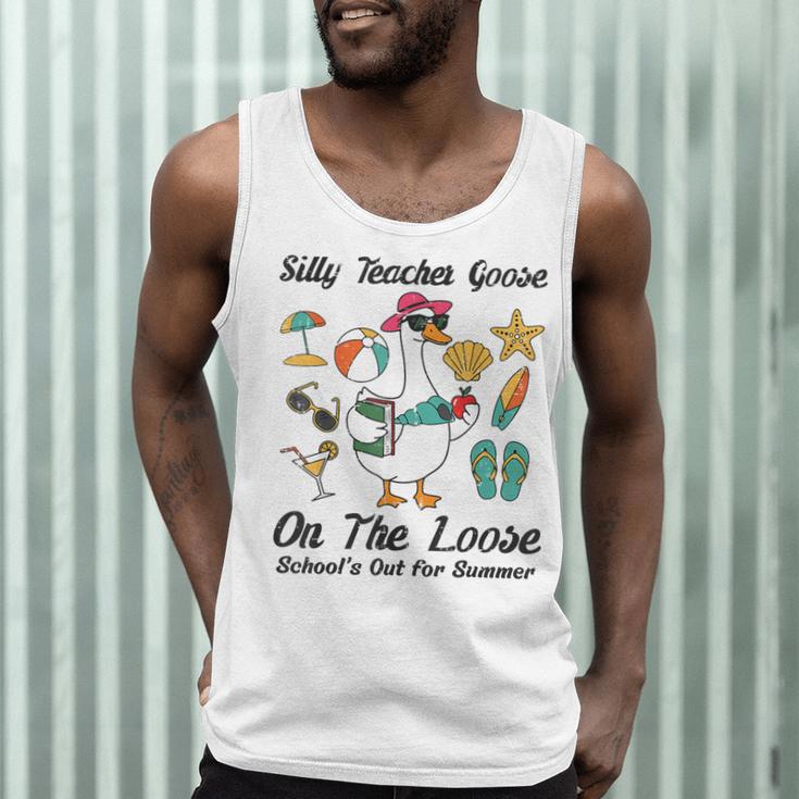 Silly Teacher Goose On The Loose School Out Summer Women Men Men Tank Top, novelty gifts, funny gifts Silly Teacher Goose On The Loose School Out Summer Women Men Men Tank Top, novelty gifts, funny gifts