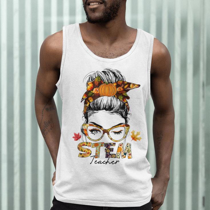 STEM Teacher Messy Bun Fall Vibes Autumn Thanksgiving Men Women Men Tank Top, novelty gifts, funny gifts STEM Teacher Messy Bun Fall Vibes Autumn Thanksgiving Men Women Men Tank Top, novelty gifts, funny gifts