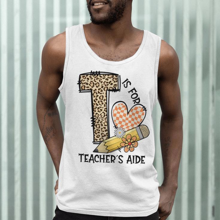 T Is For Teacher’s Aide Back To First Day Of School Leopard Men Women Girls Kids Men Tank Top, novelty gifts, funny gifts T Is For Teacher’s Aide Back To First Day Of School Leopard Men Women Girls Kids Men Tank Top, novelty gifts, funny gifts