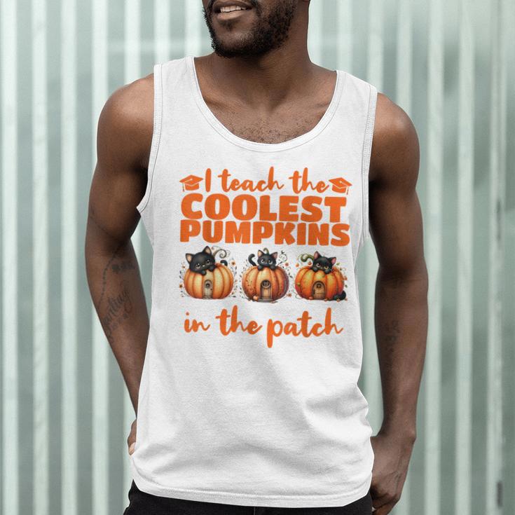 I Teach The Cutest Pumpkins Halloween Teacher Cat Lover Men Tank Top, novelty gifts, funny gifts I Teach The Cutest Pumpkins Halloween Teacher Cat Lover Men Tank Top, novelty gifts, funny gifts