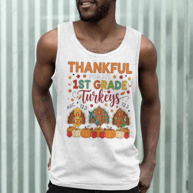 Teach Thanksgiving Teacher Thankful For My 1st Grade Turkeys Men Tank Top, novelty gifts, funny gifts Teach Thanksgiving Teacher Thankful For My 1st Grade Turkeys Men Tank Top, novelty gifts, funny gifts