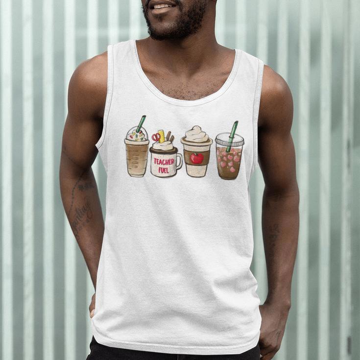 Teacher Fuel Coffee Teacher Mug Latte Iced Coffee Fall Men Tank Top, novelty gifts, funny gifts