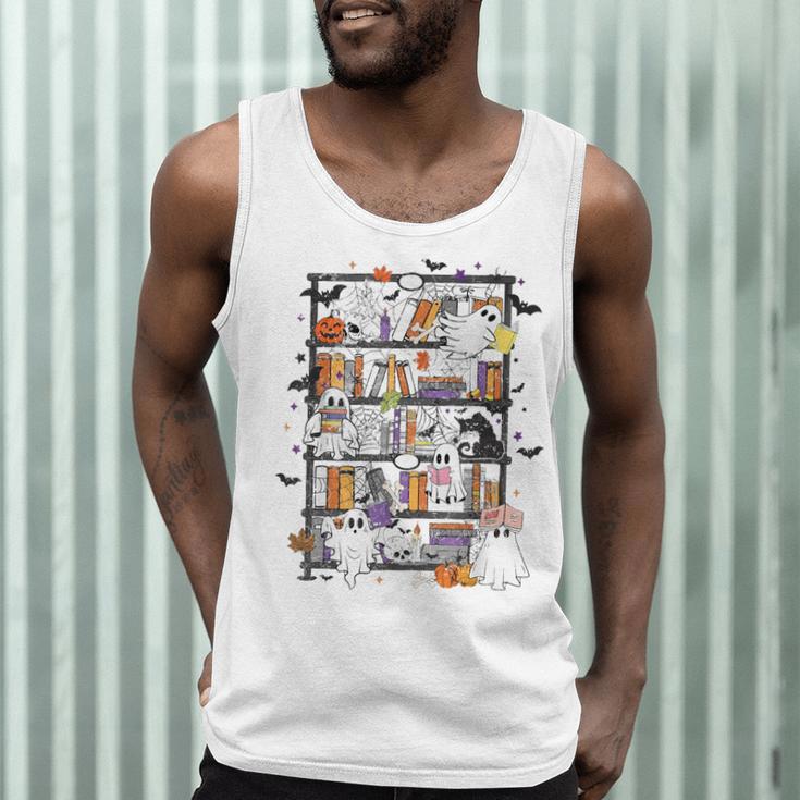 Teacher Library Ghost Reading Book Halloween Cat Men Tank Top, novelty gifts, funny gifts Teacher Library Ghost Reading Book Halloween Cat Men Tank Top, novelty gifts, funny gifts
