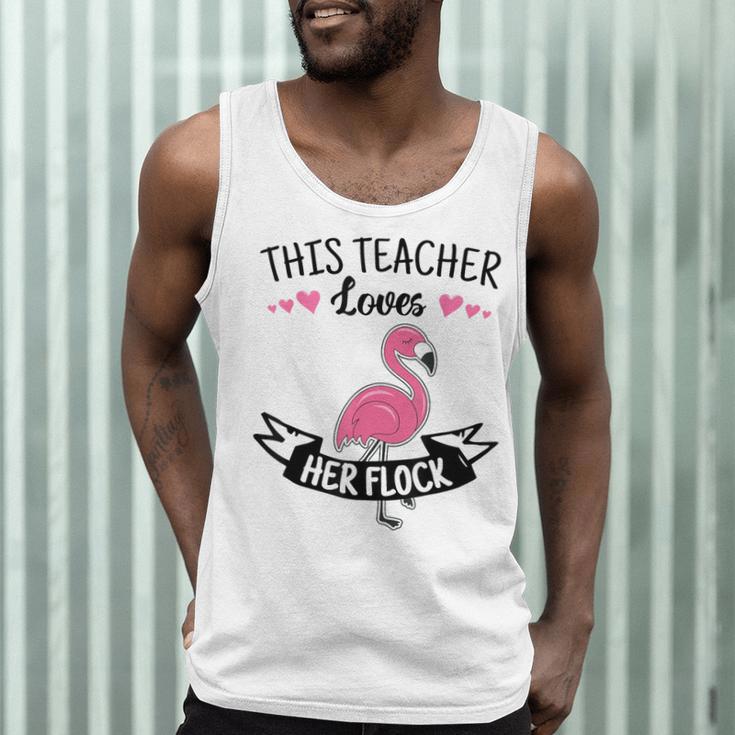 This Teacher Loves Her Flock Cute Flamingo Teacher Men Tank Top, novelty gifts, funny gifts