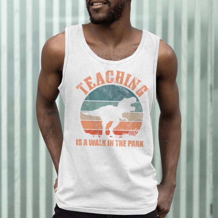 Teaching Is A Walk In The Park Teacher T-Rex Retro Men Tank Top, novelty gifts, funny gifts Teaching Is A Walk In The Park Teacher T-Rex Retro Men Tank Top, novelty gifts, funny gifts
