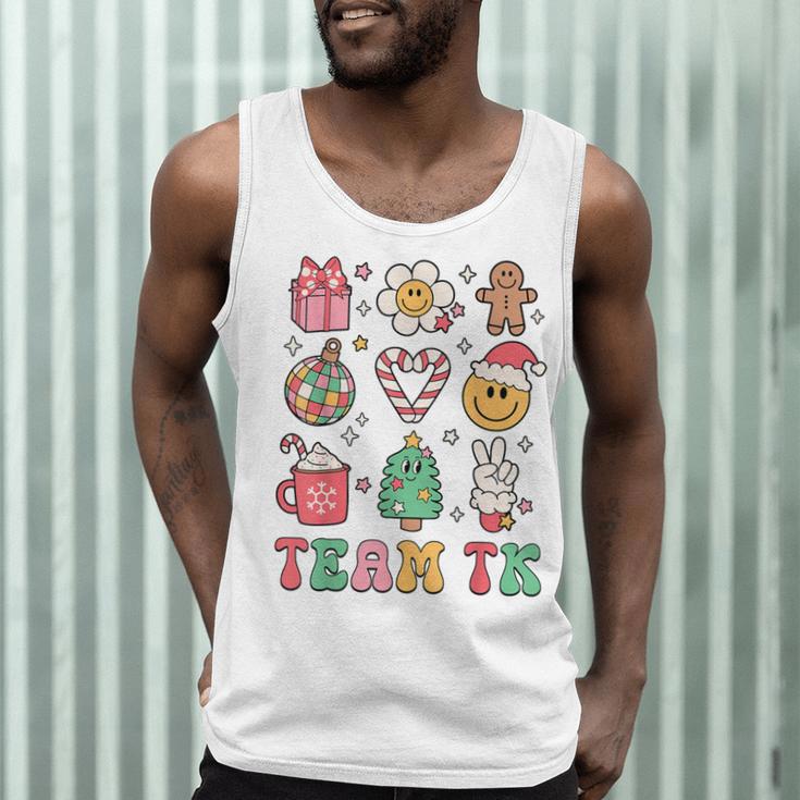 Team TK Teacher Christmas Groovy Smile Face Girl Boy Kid TK Men Tank Top, novelty gifts, funny gifts Team TK Teacher Christmas Groovy Smile Face Girl Boy Kid TK Men Tank Top, novelty gifts, funny gifts