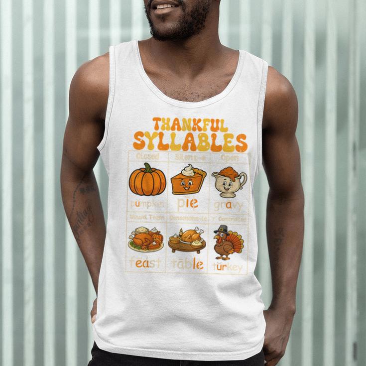 Thankful Syllables Teacher Thanksgiving Educational Kids Men Tank Top, novelty gifts, funny gifts Thankful Syllables Teacher Thanksgiving Educational Kids Men Tank Top, novelty gifts, funny gifts