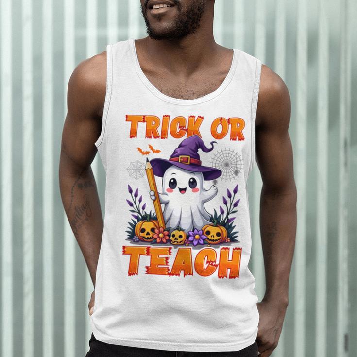 Trick Or Teach Teacher Halloween Ghost Pencil Floral Men Tank Top, novelty gifts, funny gifts Trick Or Teach Teacher Halloween Ghost Pencil Floral Men Tank Top, novelty gifts, funny gifts