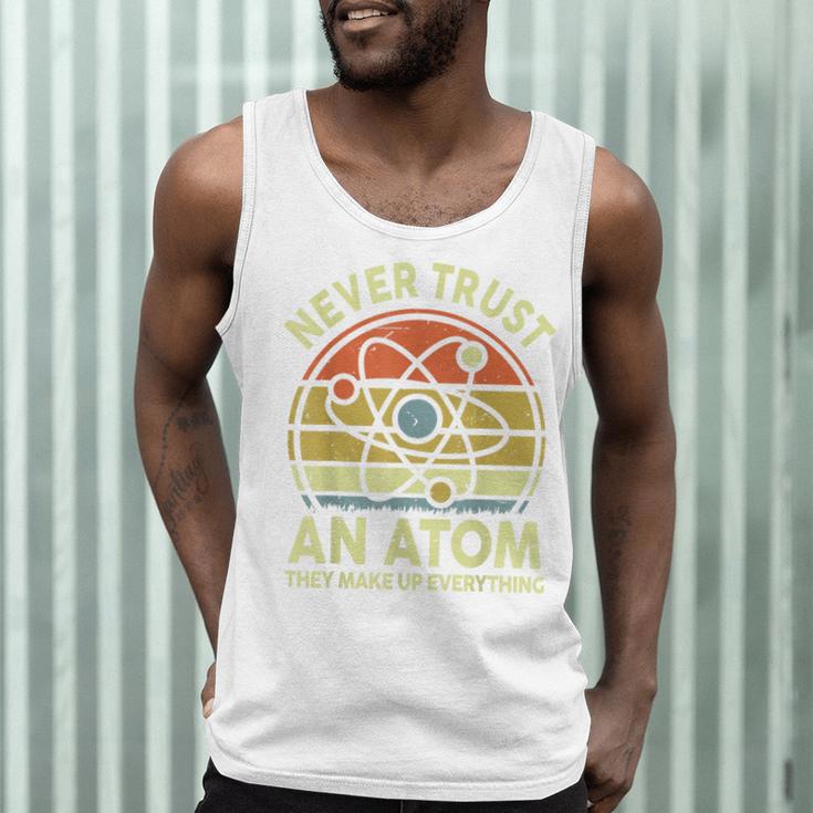 Never Trust An Atom Physics Jokes Science Teacher Men Tank Top, novelty gifts, funny gifts