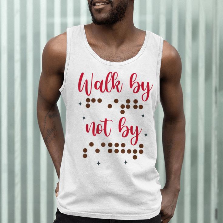 Visually Impaired Teacher Braille Bible Verse Walk By Faith Men Tank Top, novelty gifts, funny gifts Visually Impaired Teacher Braille Bible Verse Walk By Faith Men Tank Top, novelty gifts, funny gifts