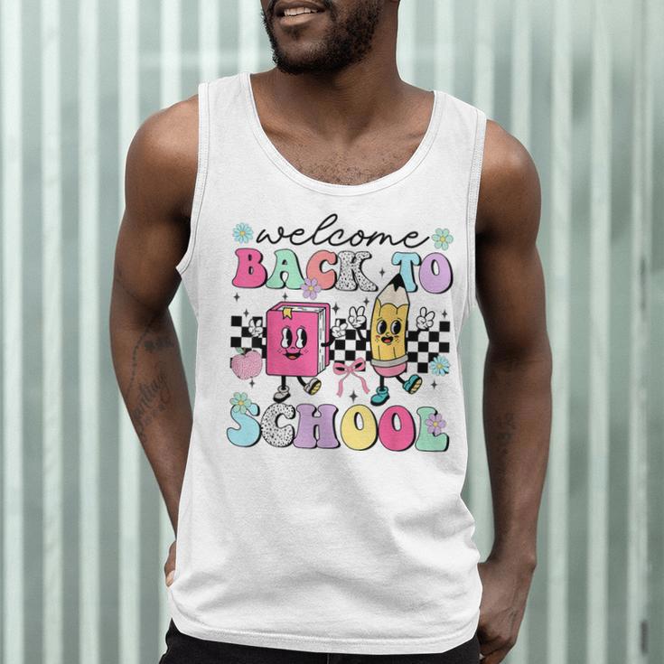 Welcome Back To School 2024 Teachers Students First Day Men Tank Top, novelty gifts, funny gifts