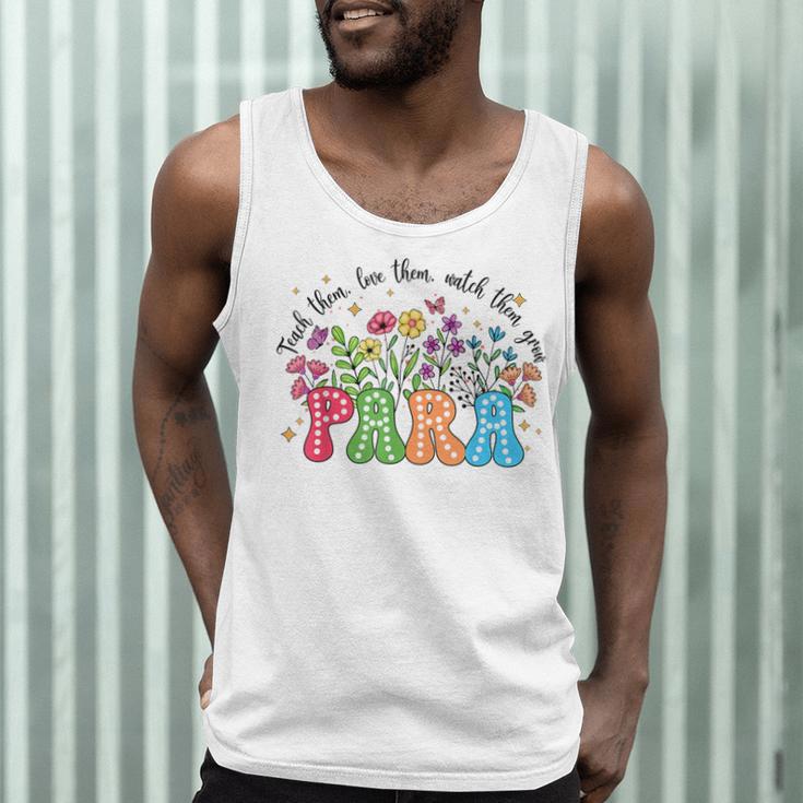 Wildflower Para Floral Paraprofessional Paraeducator Teacher Men Tank Top, novelty gifts, funny gifts