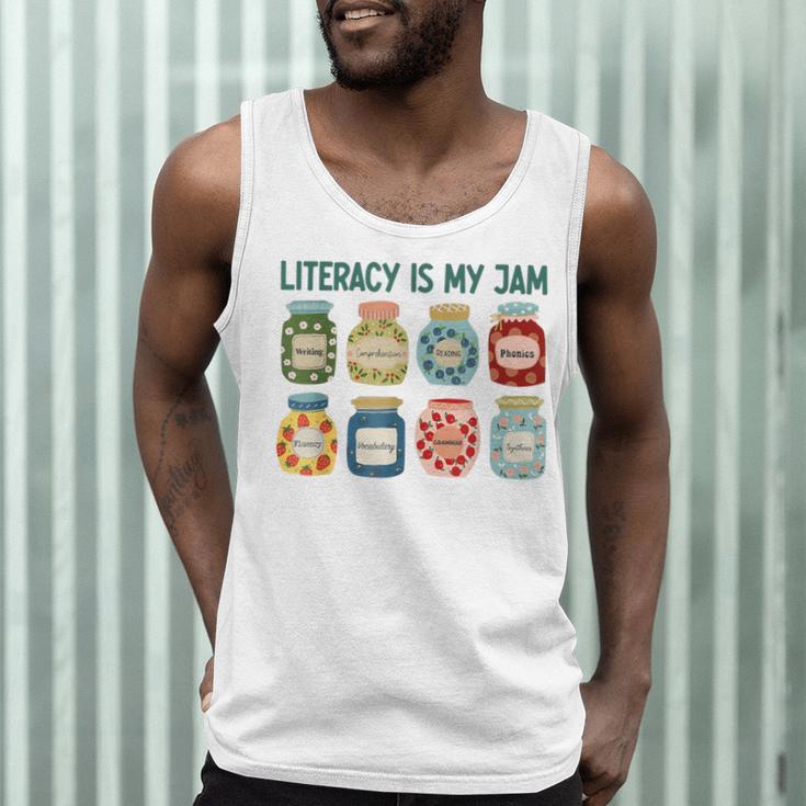 Women Literacy Is My Jam Literacy Teacher Reading Teacher Men Tank Top, novelty gifts, funny gifts