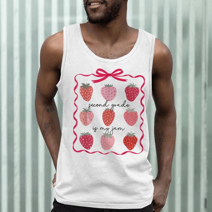 Women Second Grade Is My Jam Strawberry First Kids Teacher Men Tank Top, novelty gifts, funny gifts