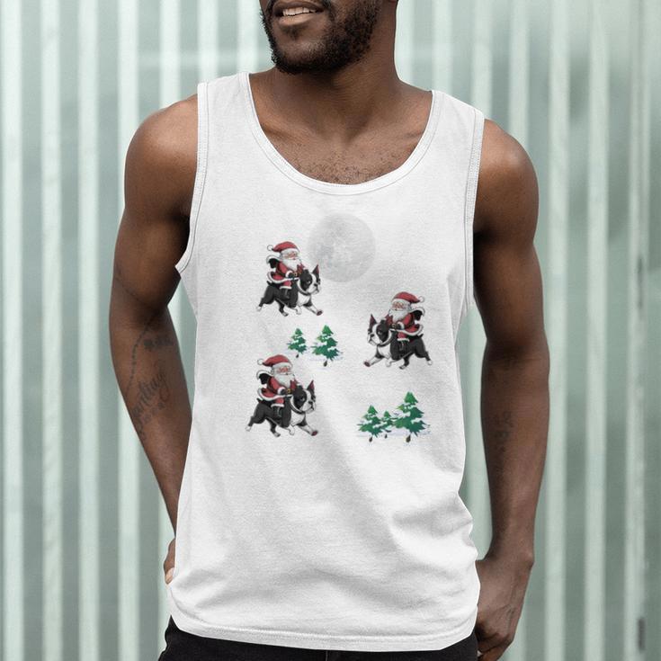 Xmas Tree Santa Riding Boston Terrier Christmas Men Tank Top, novelty gifts, funny gifts