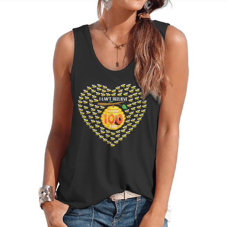 100 Days Of School Bee Hive Tree Hearts Teachers Student Kid Flowy Tank
