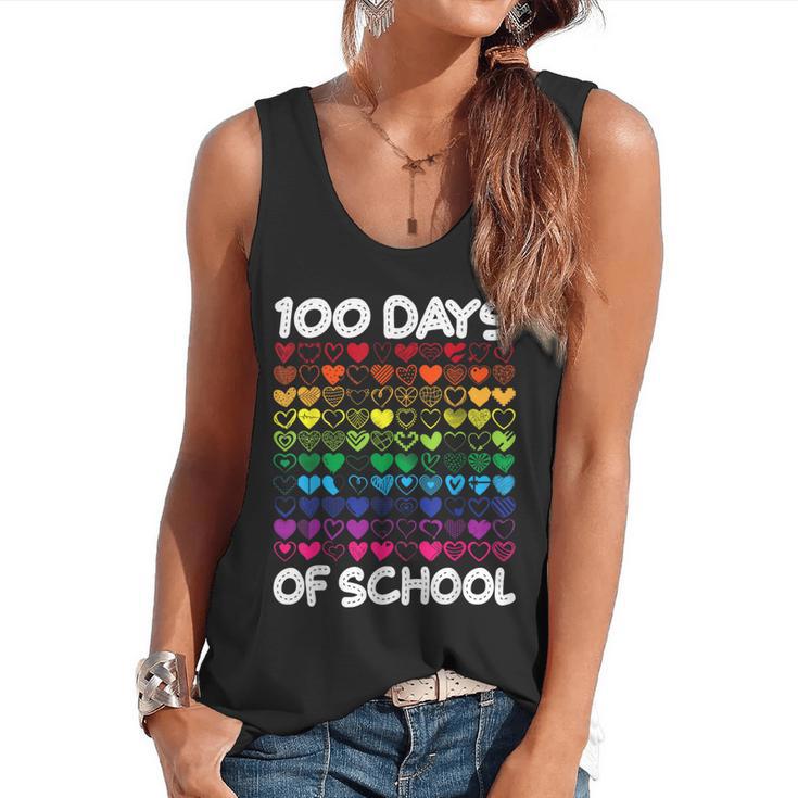 100 Days Of School Heart Love Teacher Or Student 100th Day Flowy Tank