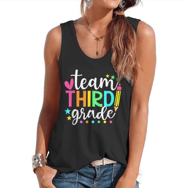 3rd Grade Team Pencil Teacher Student Back To School Girls Flowy Tank