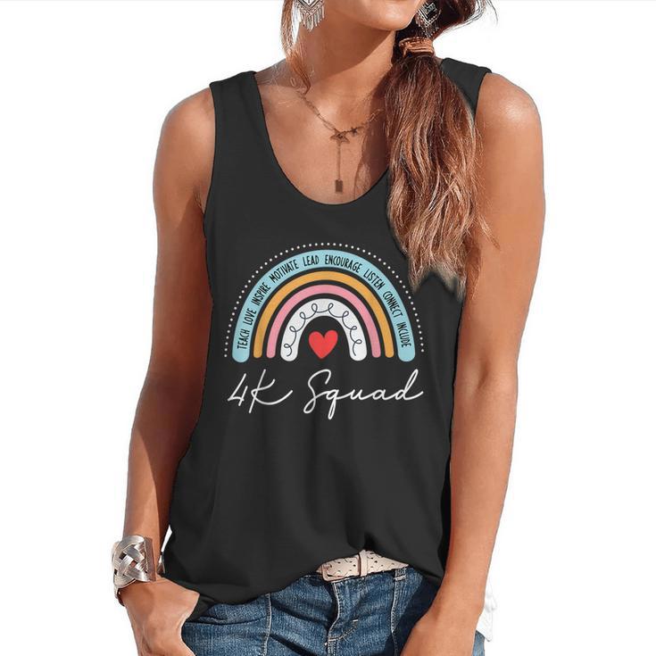 4K Squad Crew Team Teacher Kindergarten Kinder Elementary Flowy Tank