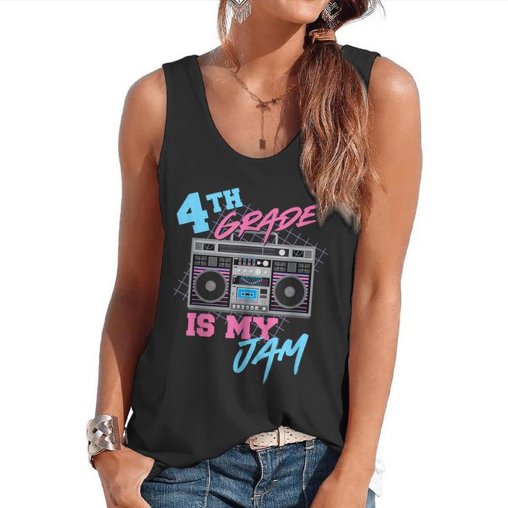 4th Grade Is My Jam Vintage 80s Boombox Teacher Student Flowy Tank