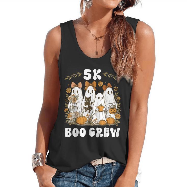 5K Boo Crew Halloween Teacher K5 Floral Ghost Trick Or Teach Flowy Tank