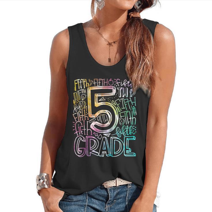 5th Grade Typography Team Fifth Grade Teacher Back To School Flowy Tank
