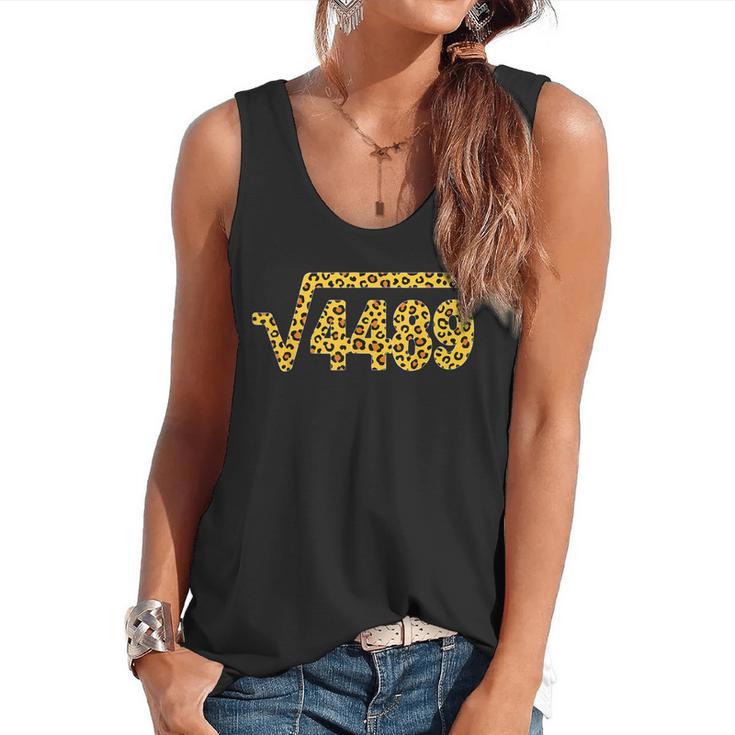 6 7 Leopard Pattern Meme Square Root 4489 Slang Math Teacher Flowy Tank