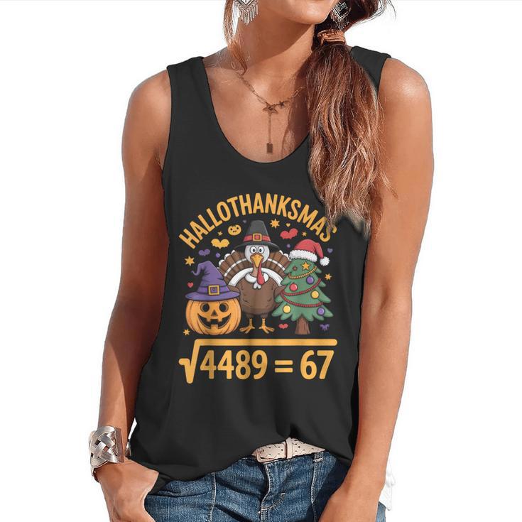67 Meme Math Teacher Root 4489 Hallothanksmas Six Seven Flowy Tank