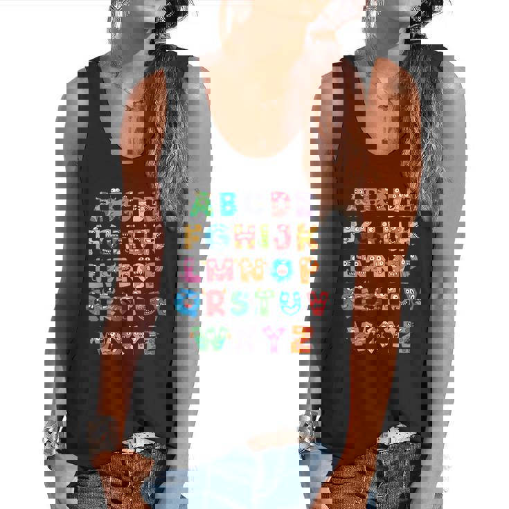 ABC Cute Monster Alphabet Halloween Teacher Costume Kids Flowy Tank