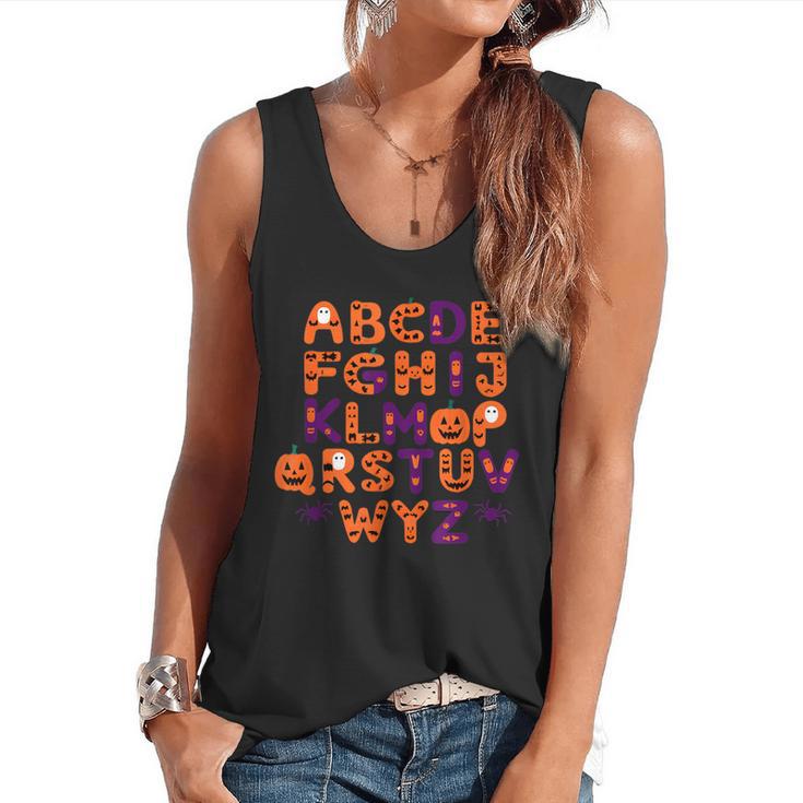 ABCs Learning Kindergarten Teacher Halloween Alphabet Flowy Tank
