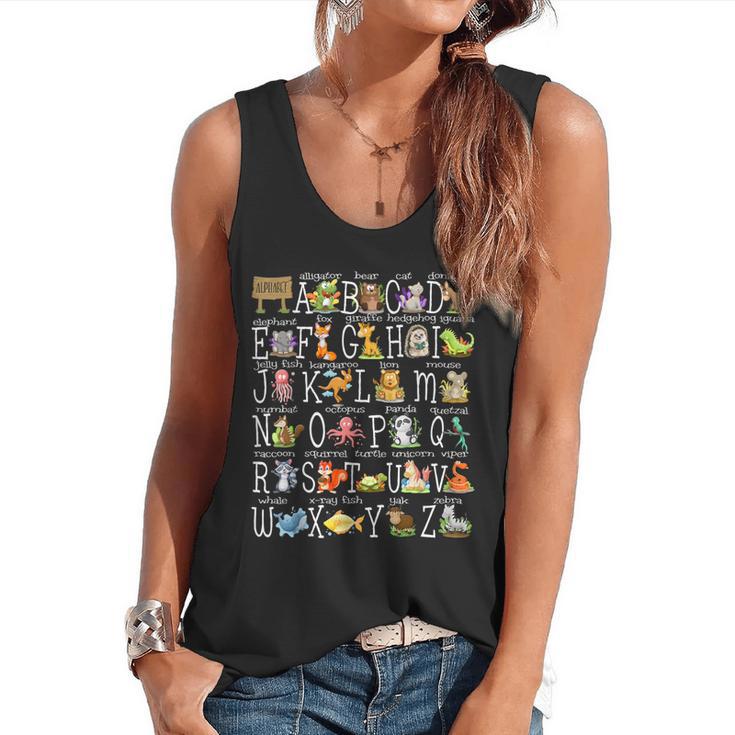 Alphabet Animals Back To School Pre-K Kindergarten Teacher Flowy Tank