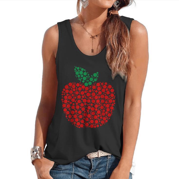 Apple Dot Pattern Art Teacher Appreciation Men Women Humor Flowy Tank