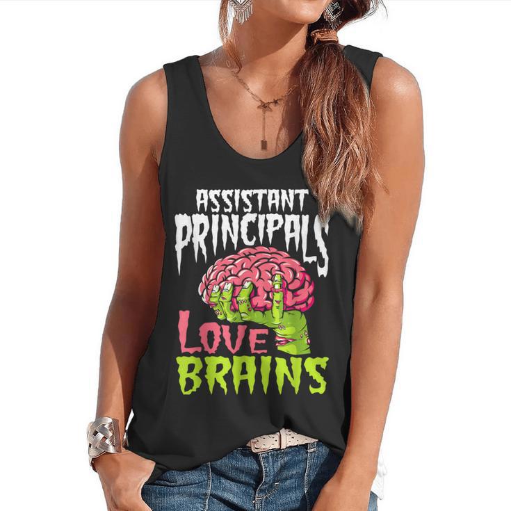 Assistant Principals Love Brains Zombie Teacher Halloween Flowy Tank