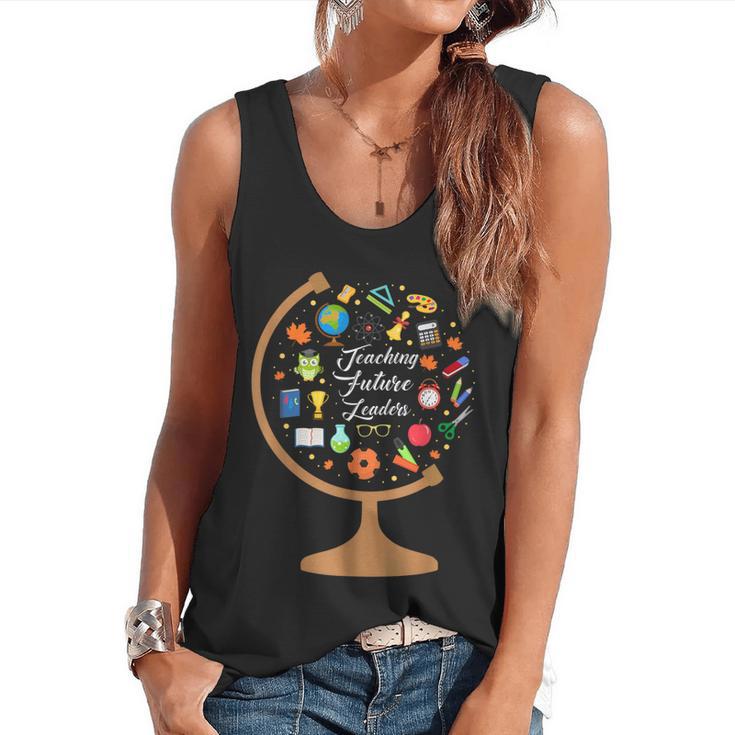 Awesome Teachers T Shirt Teaching Future Leaders Globe For Men Women Flowy Tank