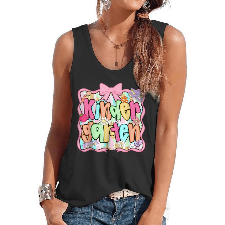 Back To School Kindergarten Preppy Teacher Girl Flowy Tank