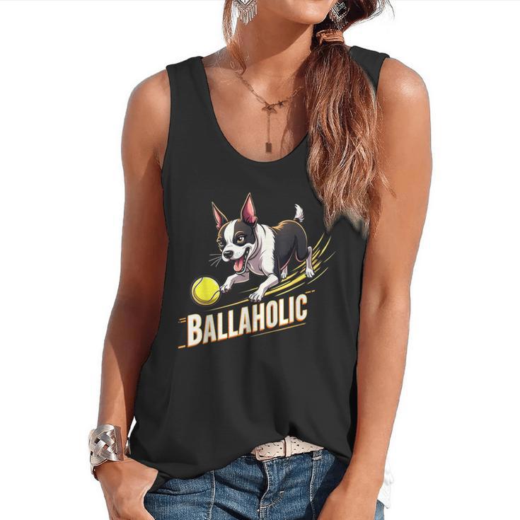 Ballaholic Boston Terrier Dog Chasing Bostie Ball Flowy Tank