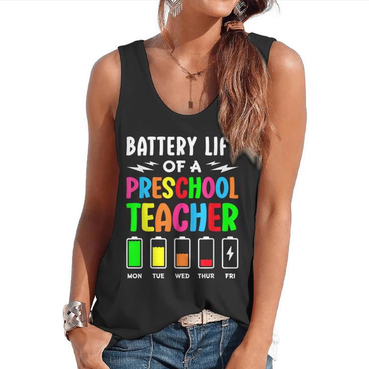 Battery Life Of a Preschool School Teacher School Week Flowy Tank