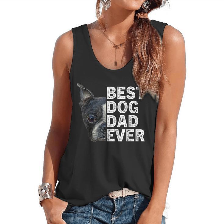 Best Dog Dad Ever Boston Terrier Dog Lover For Dad Men Women Girls Kids Flowy Tank