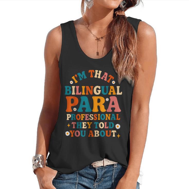 Bilingual Paraeducator Paraprofessional Parapro Teachers Flowy Tank