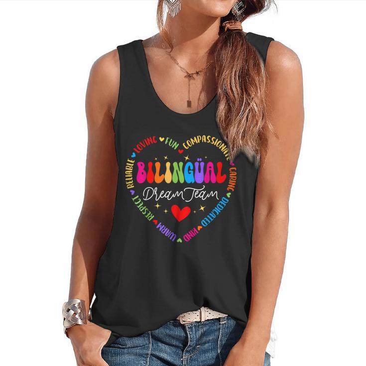 Bilingues Dream Team Dual Language Bilingual Crew Teacher Flowy Tank