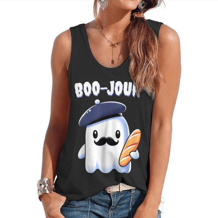 Boo Jour Ghost French Teacher Vintage Teacherlife Groovy Flowy Tank
