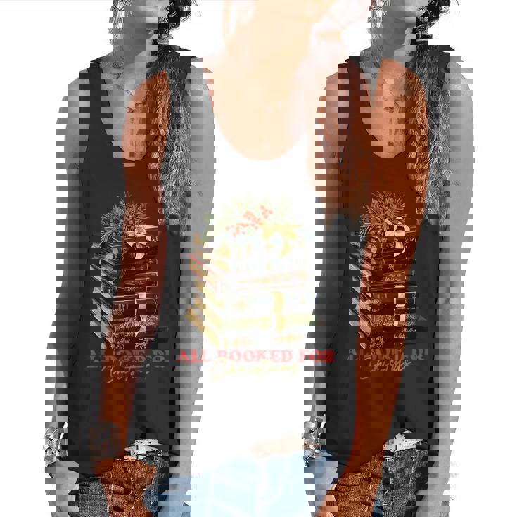 All Booked For Christmas Christmas Book Tree For Teacher For Men Women Kids Flowy Tank