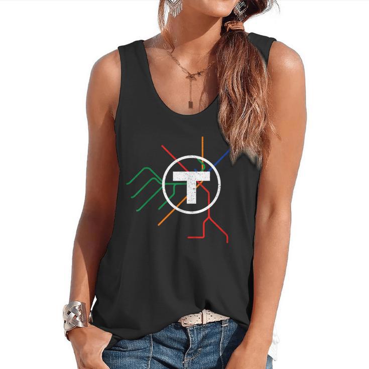 Boston T Subway Map Vintage MBTA Flowy Tank