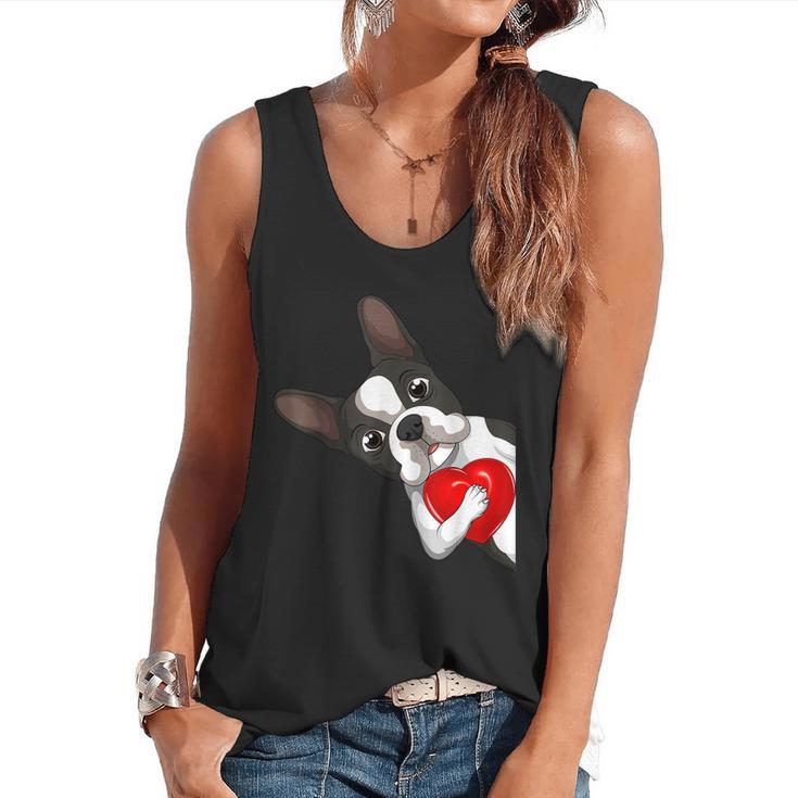 Boston Terrier Bostie Dog Kids Women Girls Flowy Tank