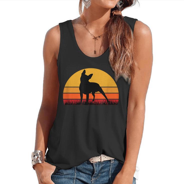 Boston Terrier Bostie Sunset Retro Dog Pet Mom Dad Flowy Tank