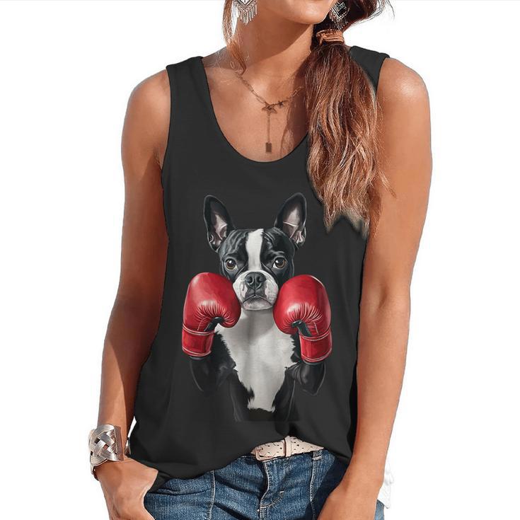 Boston Terrier Boxing Flowy Tank