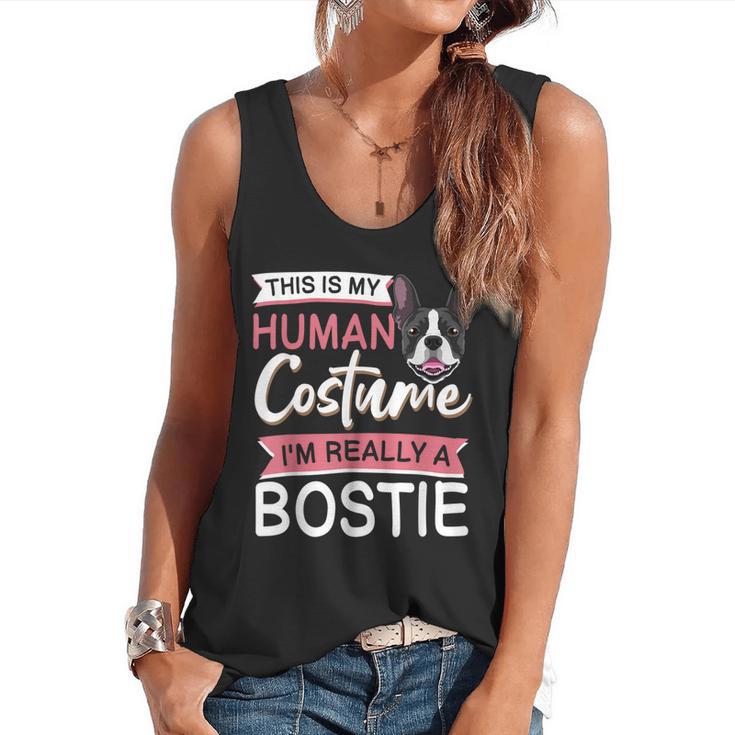 Boston Terrier Dog Bostie Halloween Costume Dog For Kids Flowy Tank