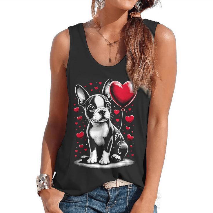 Boston Terrier Dog Valentine's Day Dog Owner Flowy Tank, trending gift