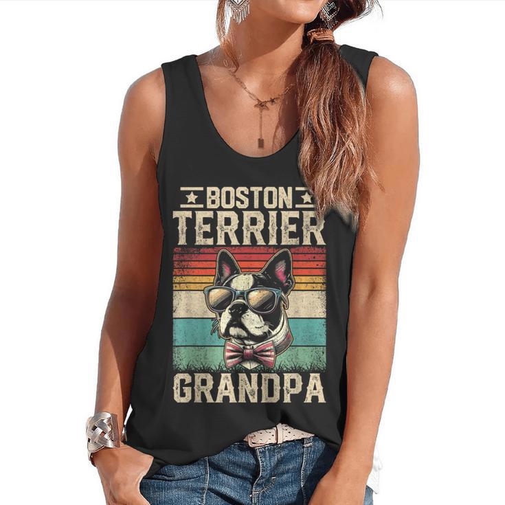Boston Terrier Grandpa Dog Lover Father's Day Flowy Tank