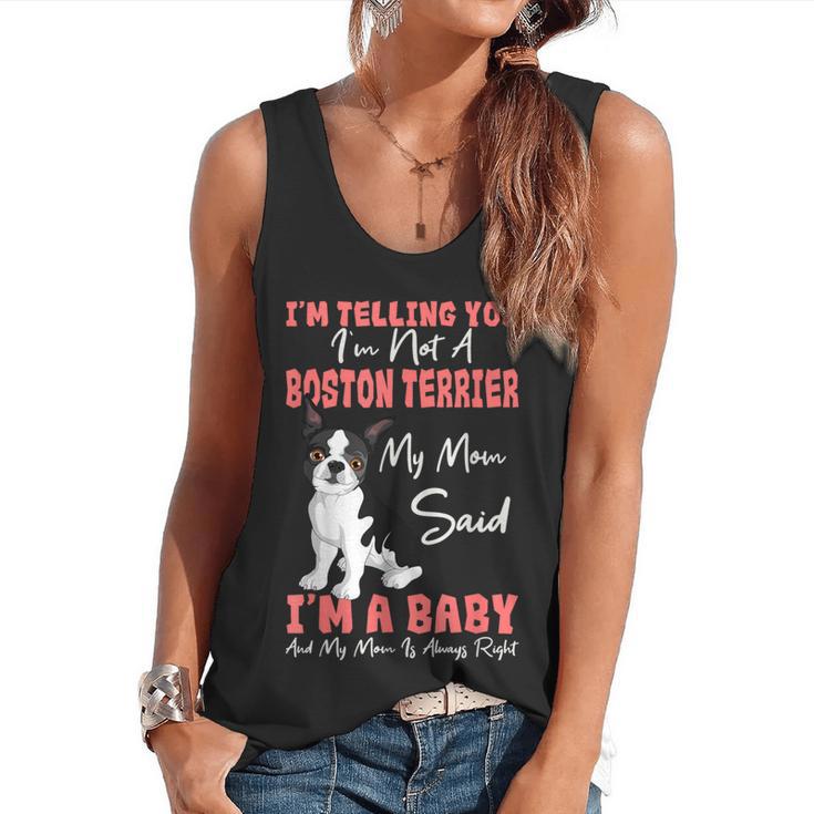 Boston Terrier Mom American Gentleman Dog Lover Mother's Day Flowy Tank